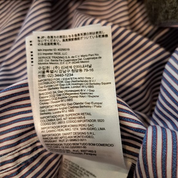 Banana Republic Soft Wash Slim Fit L men's long sleeve striped button down shirt - Picture 11 of 16